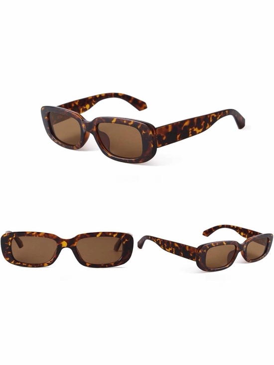 Accessories - 🕶️ Women’s Leopard Tortoise Shell Narrow Rectangular Sunglasses – Trendy UV400
